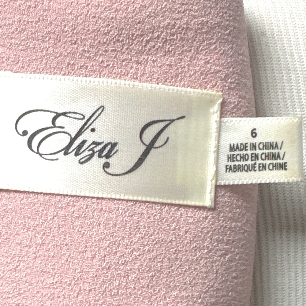 Pink Bell Sleeve Cocktail Dress Womens Size 6 Eliza J Shift Mini Wedding Guest - Picture 2 of 7